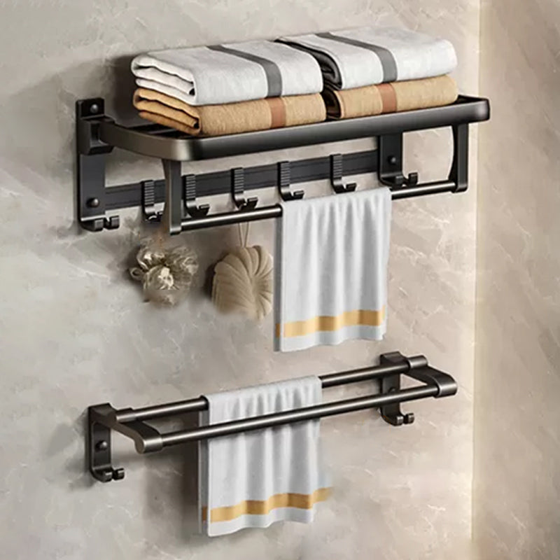 Modern Matte Black Bathroom Accessory Set Towel Bar/Paper Holder/Robe Hook Included