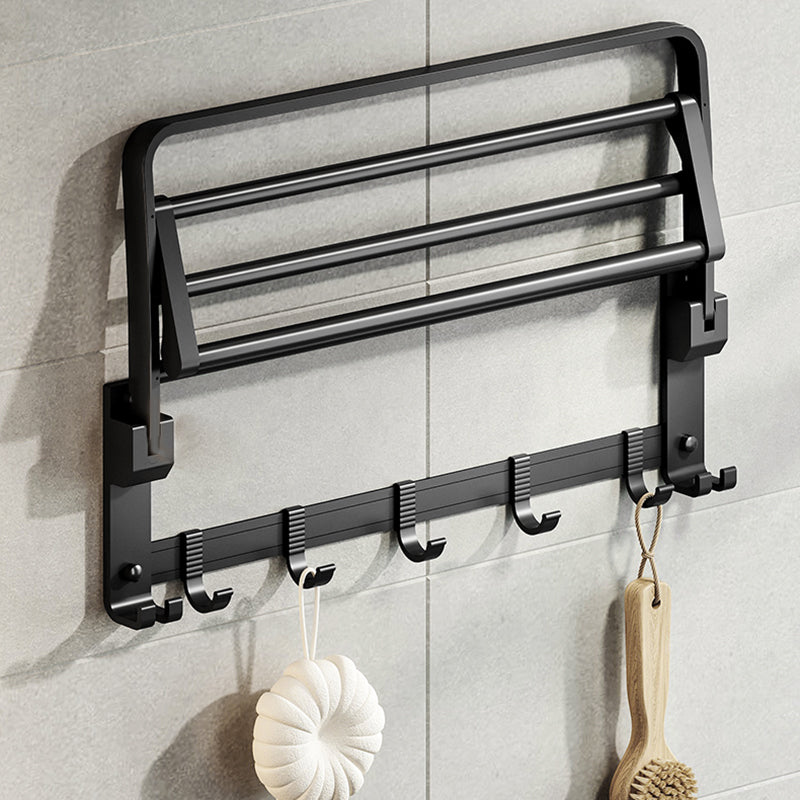 Modern Matte Black Bathroom Accessory Set Towel Bar/Paper Holder/Robe Hook Included