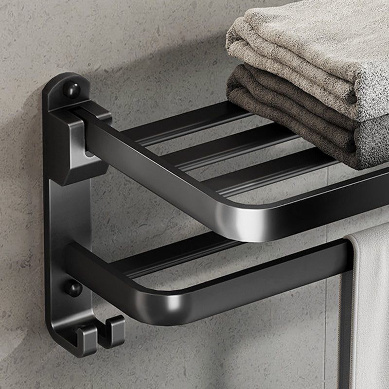 Modern Matte Black Bathroom Accessory Set Towel Bar/Paper Holder/Robe Hook Included