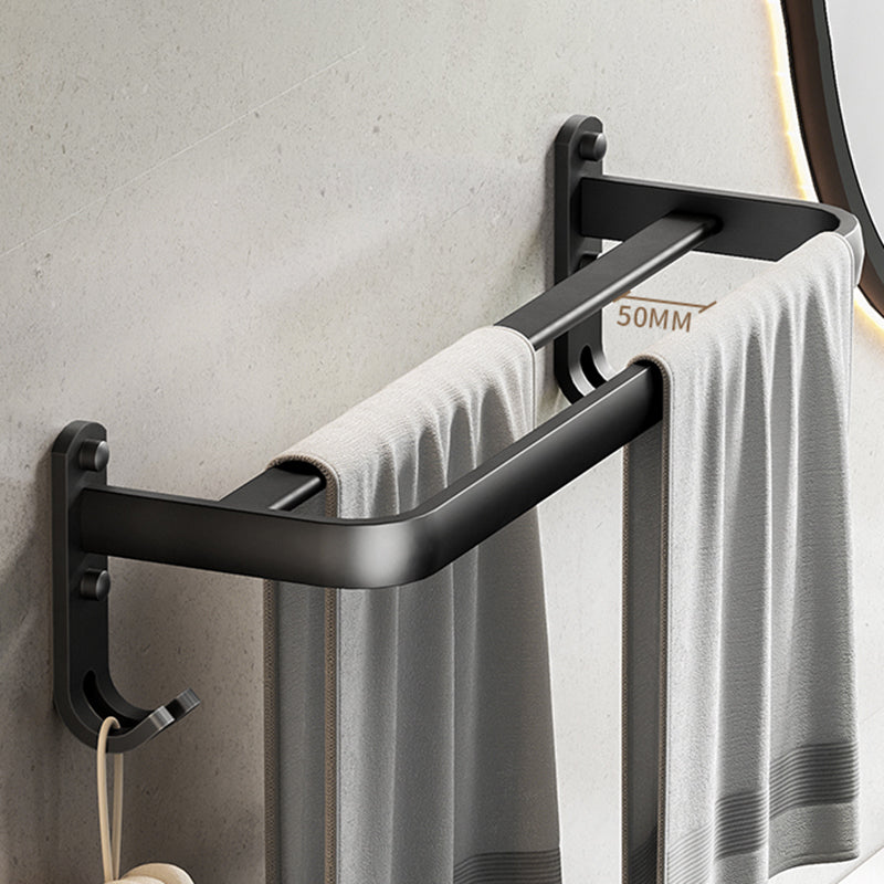 Modern Matte Black Bathroom Accessory Set Towel Bar/Paper Holder/Robe Hook Included