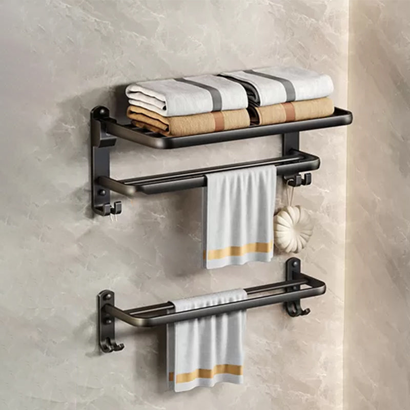 Modern Matte Black Bathroom Accessory Set Towel Bar/Paper Holder/Robe Hook Included