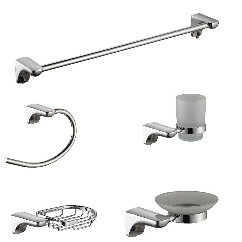 Modern Bathroom Hardware Paper Holder Bath Shelf Silver Bathroom Accessory Kit