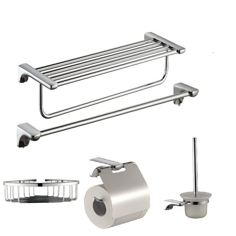 Modern Bathroom Hardware Paper Holder Bath Shelf Silver Bathroom Accessory Kit