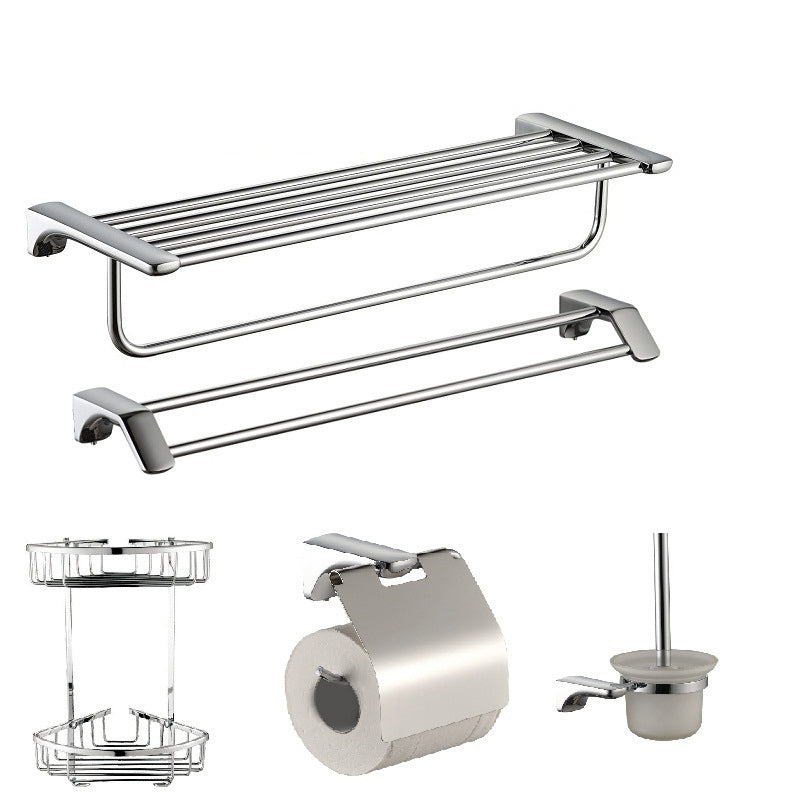 Modern Bathroom Hardware Paper Holder Bath Shelf Silver Bathroom Accessory Kit