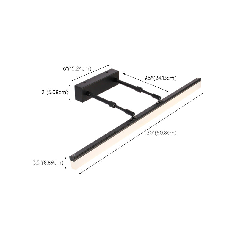 Single Black Finish Contemporary Vanity Light Linear LED Bath Bar Bathroom