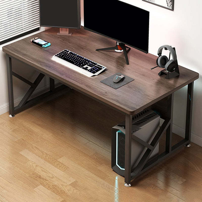 29.53" H Modern Office Desk Antique Finish Writing Desk with Metal Legs