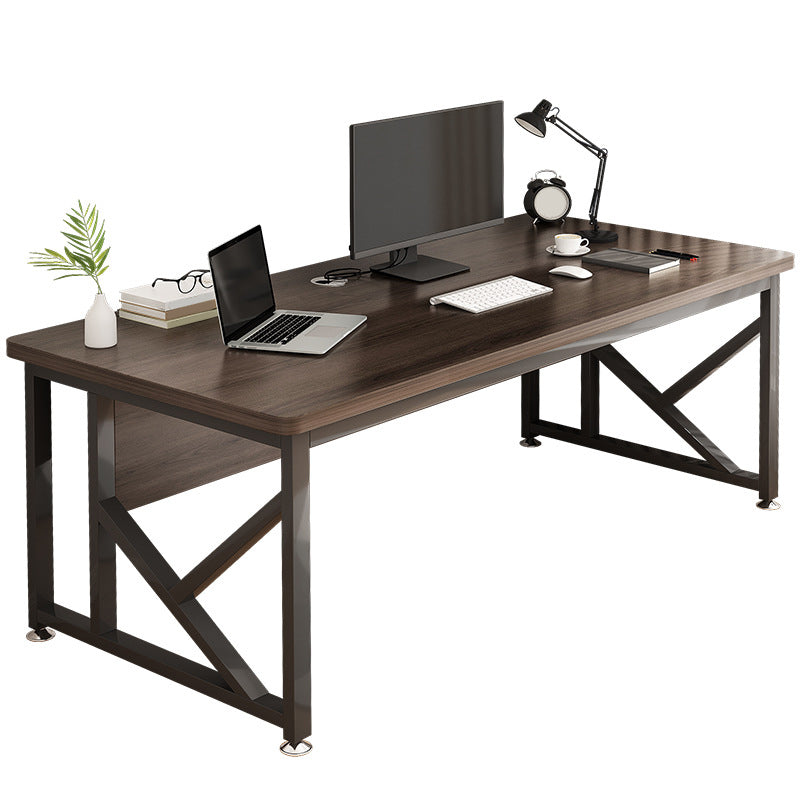 29.53" H Modern Office Desk Antique Finish Writing Desk with Metal Legs