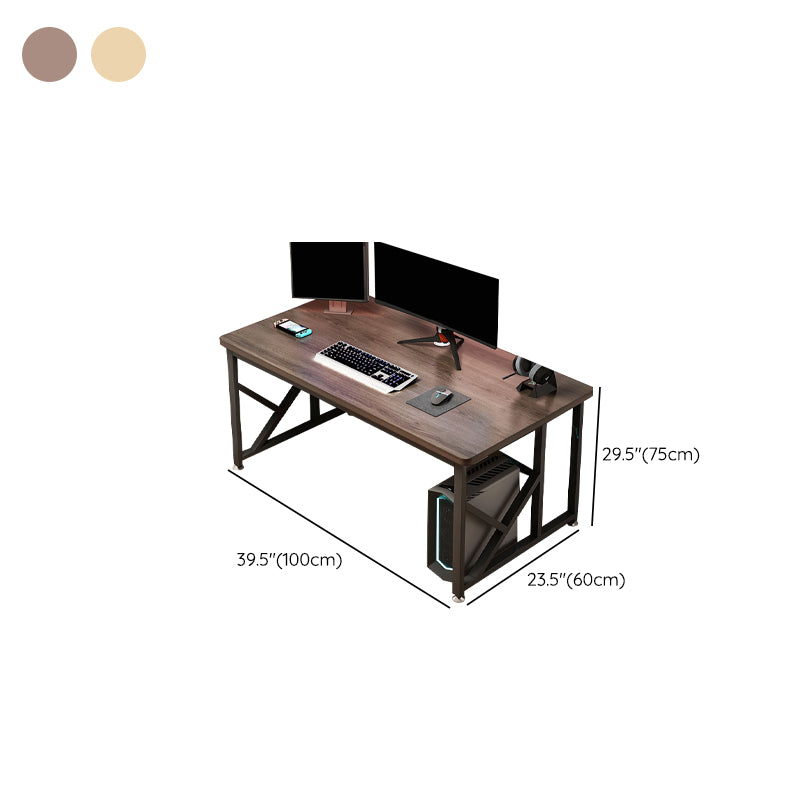 29.53" H Modern Office Desk Antique Finish Writing Desk with Metal Legs