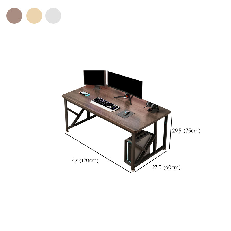 29.53" H Modern Office Desk Antique Finish Writing Desk with Metal Legs