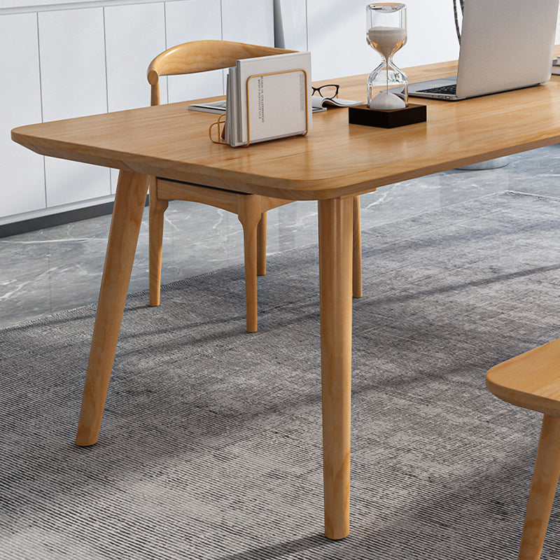 Rectangular Shaped Laptop Table Reversible in Natural Writing Desk for Office