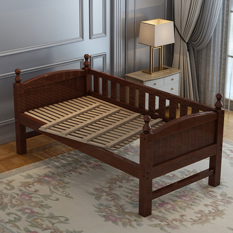 Traditional Nursery Crib Espresso Wood Nursery Bed with Guardrail