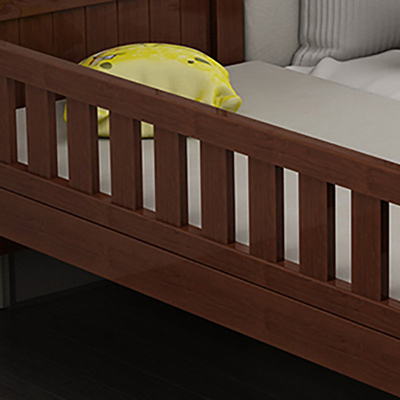 Traditional Nursery Crib Espresso Wood Nursery Bed with Guardrail