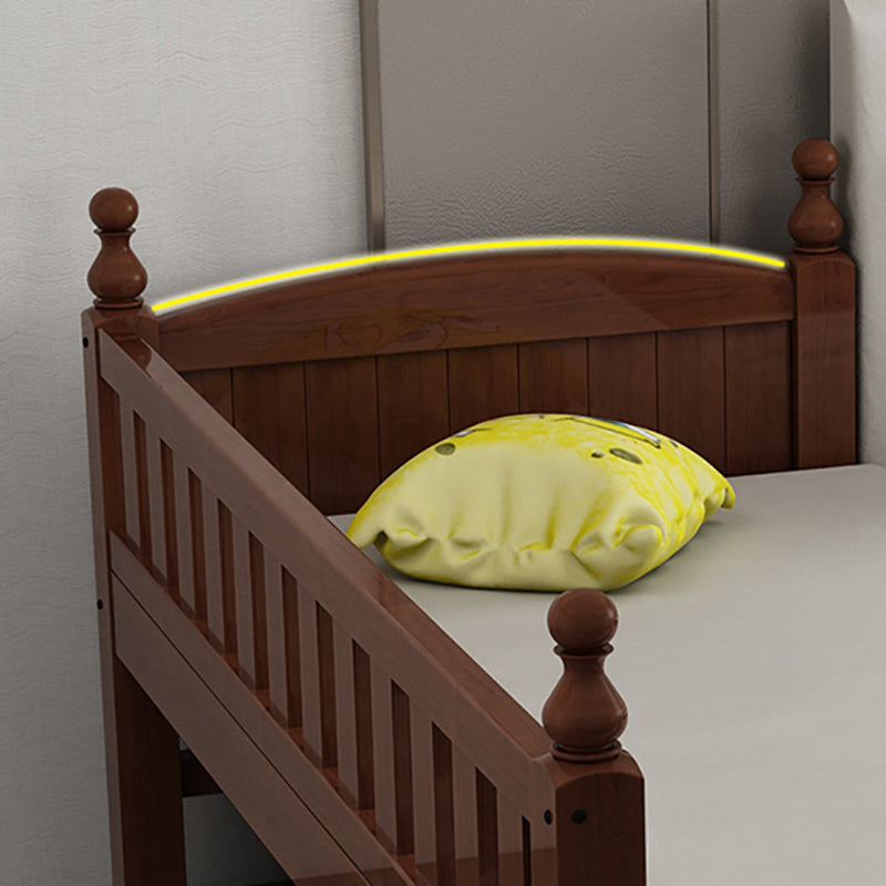 Traditional Nursery Crib Espresso Wood Nursery Bed with Guardrail