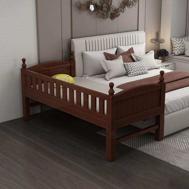 Traditional Nursery Crib Espresso Wood Nursery Bed with Guardrail