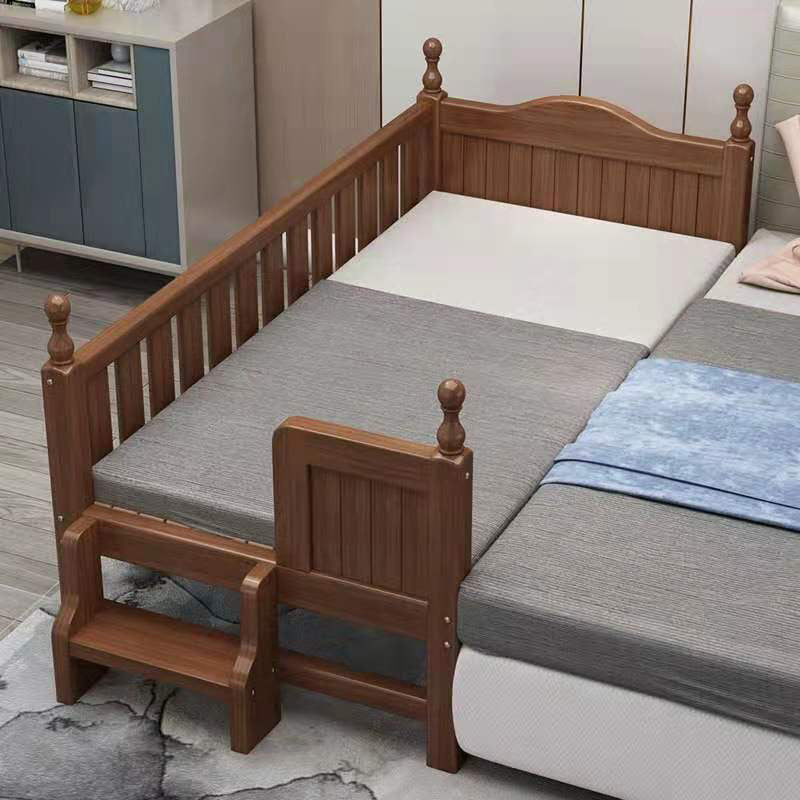 Espresso Wood Baby Crib Traditional Nursery Crib with Guardrail