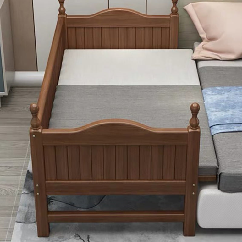 Espresso Wood Baby Crib Traditional Nursery Crib with Guardrail