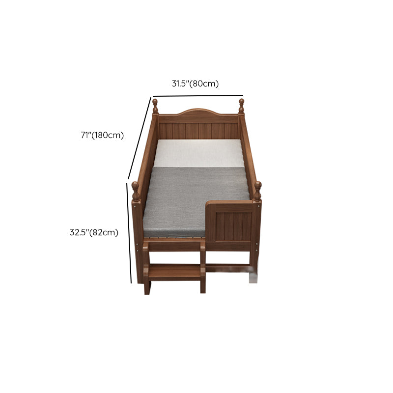 Espresso Wood Baby Crib Traditional Nursery Crib with Guardrail