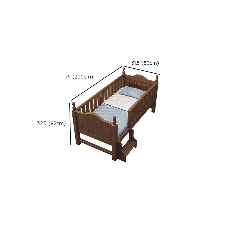 Espresso Wood Baby Crib Traditional Nursery Crib with Guardrail