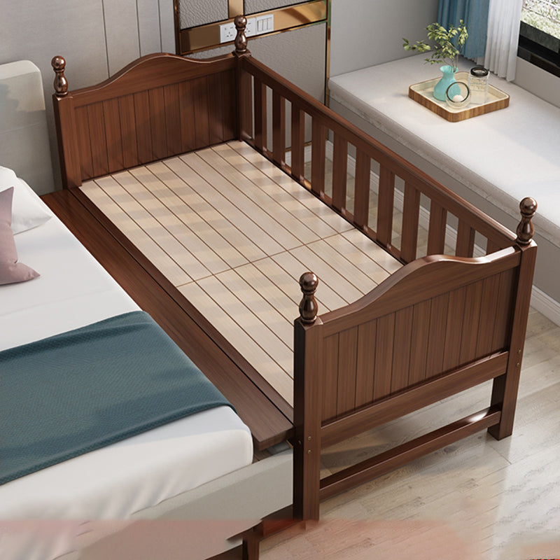 Espresso Wood Baby Crib Traditional Crib Nursery Bed with Guardrail