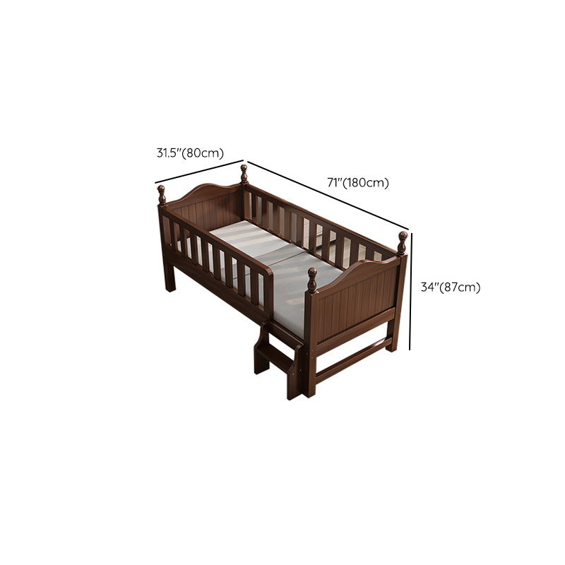 Espresso Wood Baby Crib Traditional Crib Nursery Bed with Guardrail