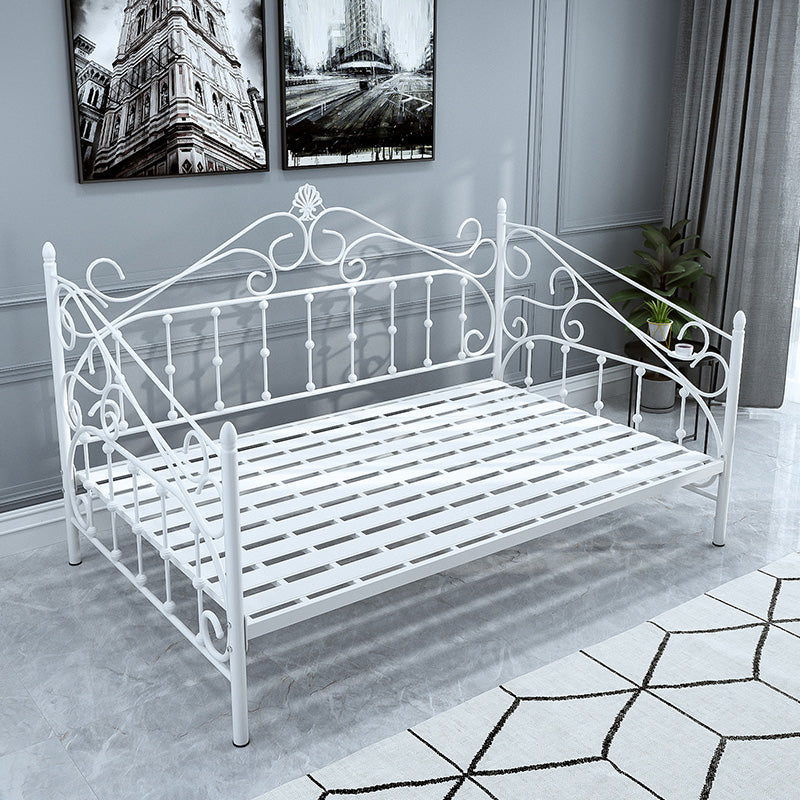 Modern Metal Toddler Bed Mattress Included Kids Bed with Guardrail