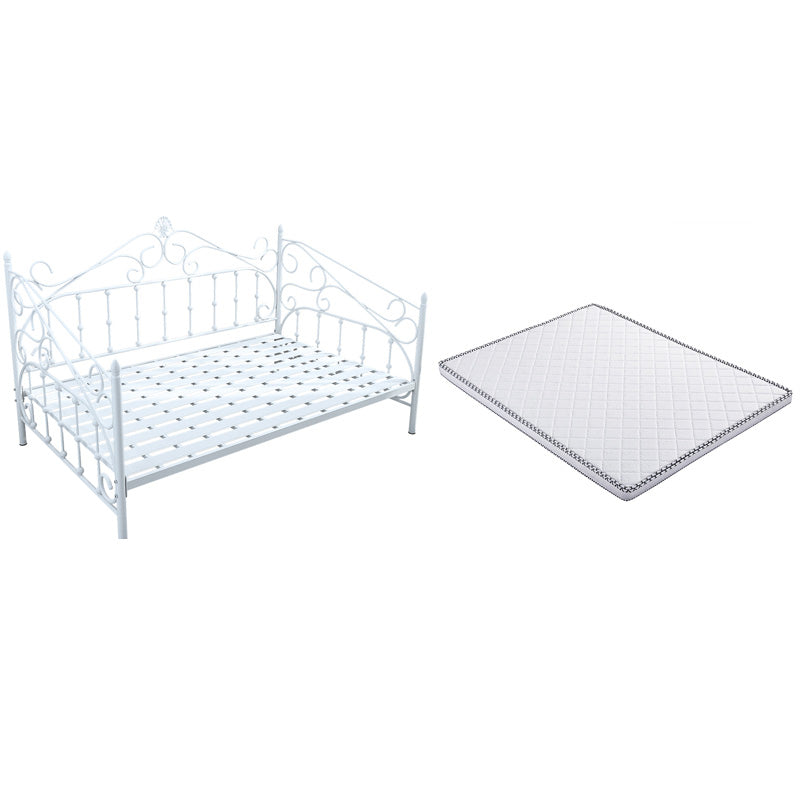 Modern Metal Toddler Bed Mattress Included Kids Bed with Guardrail