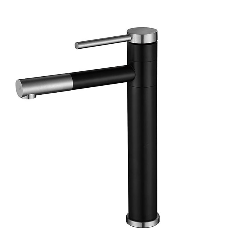 Modern Vessel Sink Faucet Stainless Steel Single Handle Low Arc Retractable Vessel Faucet