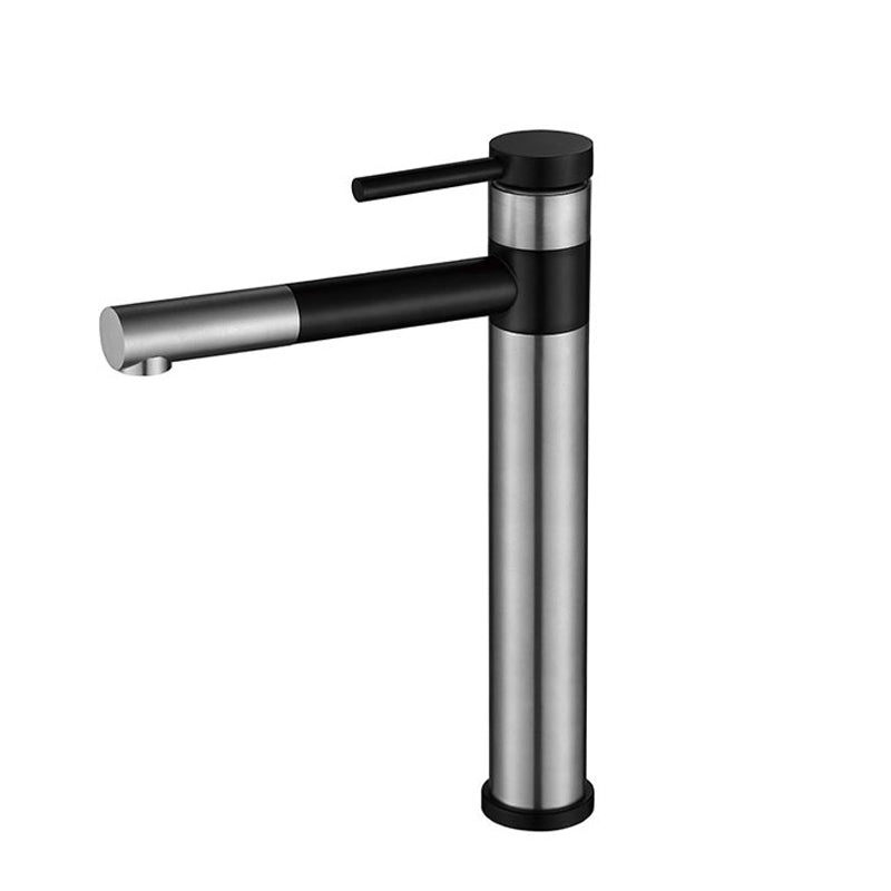 Modern Vessel Sink Faucet Stainless Steel Single Handle Low Arc Retractable Vessel Faucet