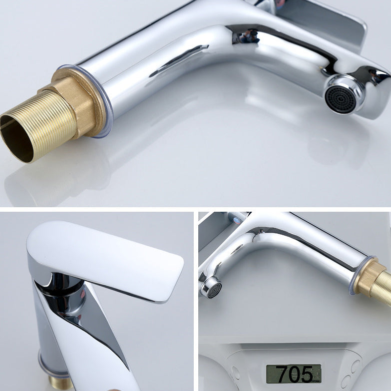 Modern Sink Faucet Solid Color Brass Basin Lavatory Faucet for Bathroom