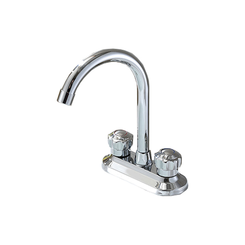 High-Arc Swivel Faucet Two Handles Brass Vessel Faucet for Bathroom