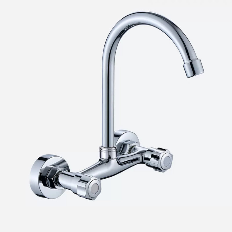 Modern Bar Faucet Brass Knob Handle Swivel Spout Wall Mounted Pot Filler Faucet