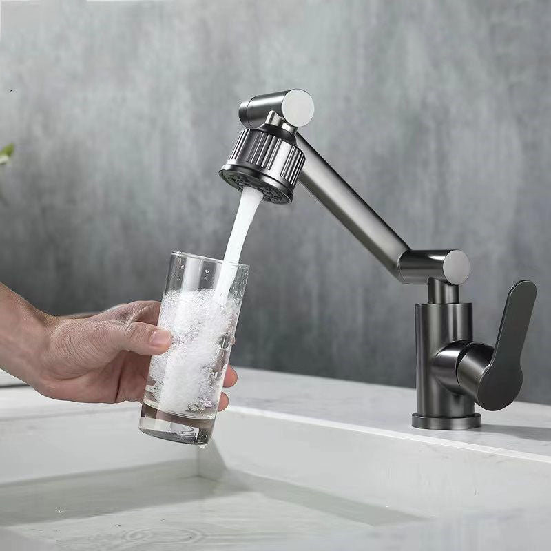 Modern Vessel Sink Faucet Stainless Steel Lever Handle Low Arc Vessel Faucet