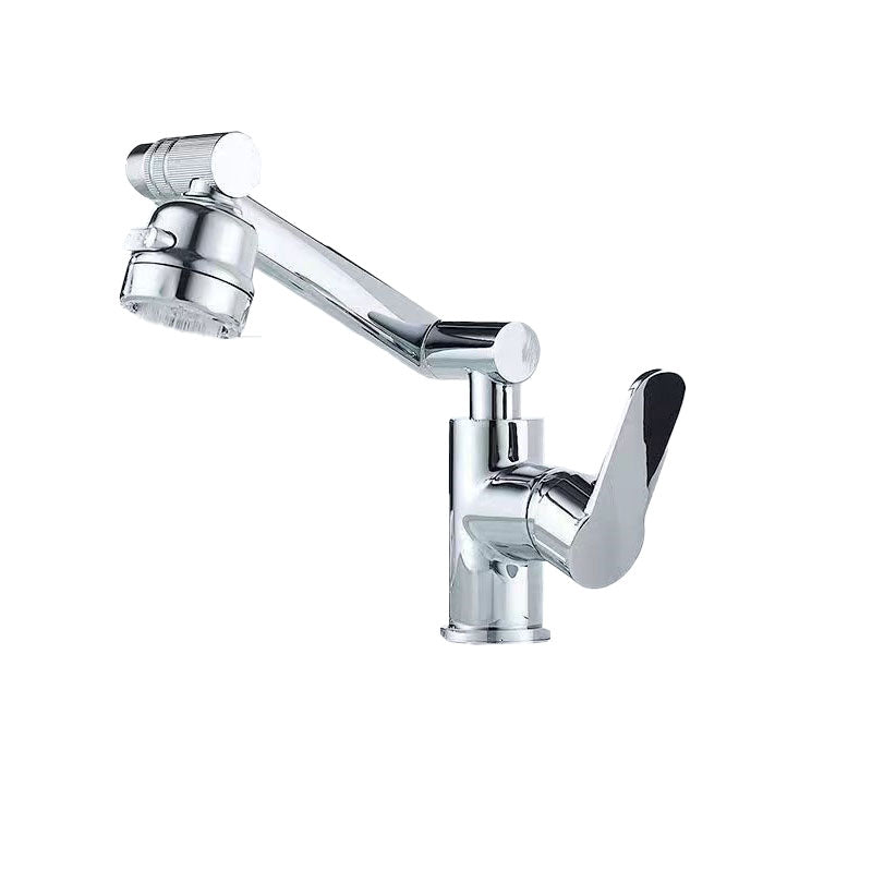 Modern Vessel Sink Faucet Stainless Steel Lever Handle Low Arc Vessel Faucet