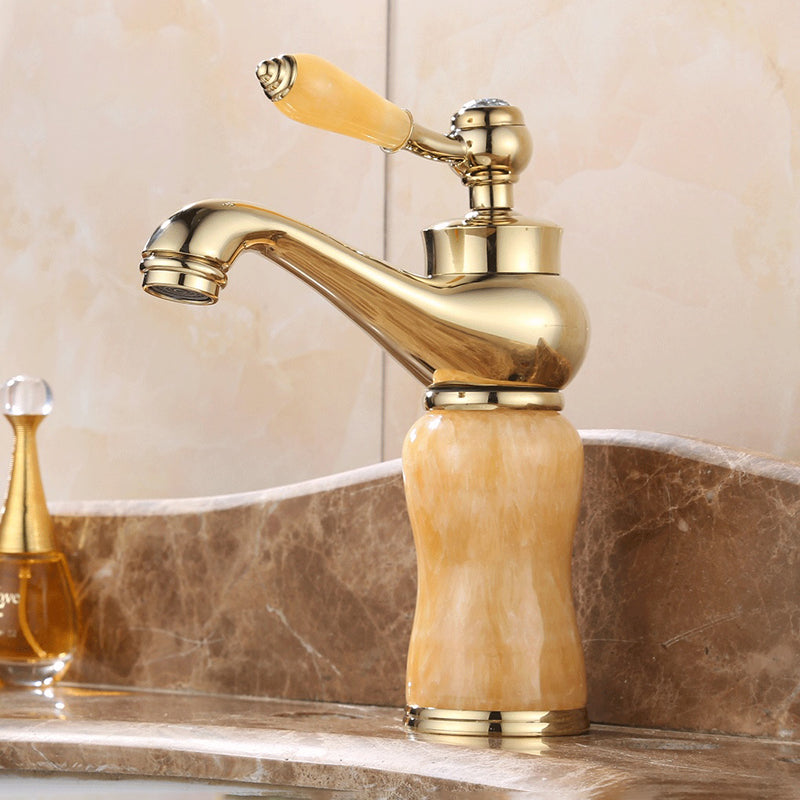 Luxury Vessel Faucet Brass Lever Handles Low Arc Basin Lavatory Faucet