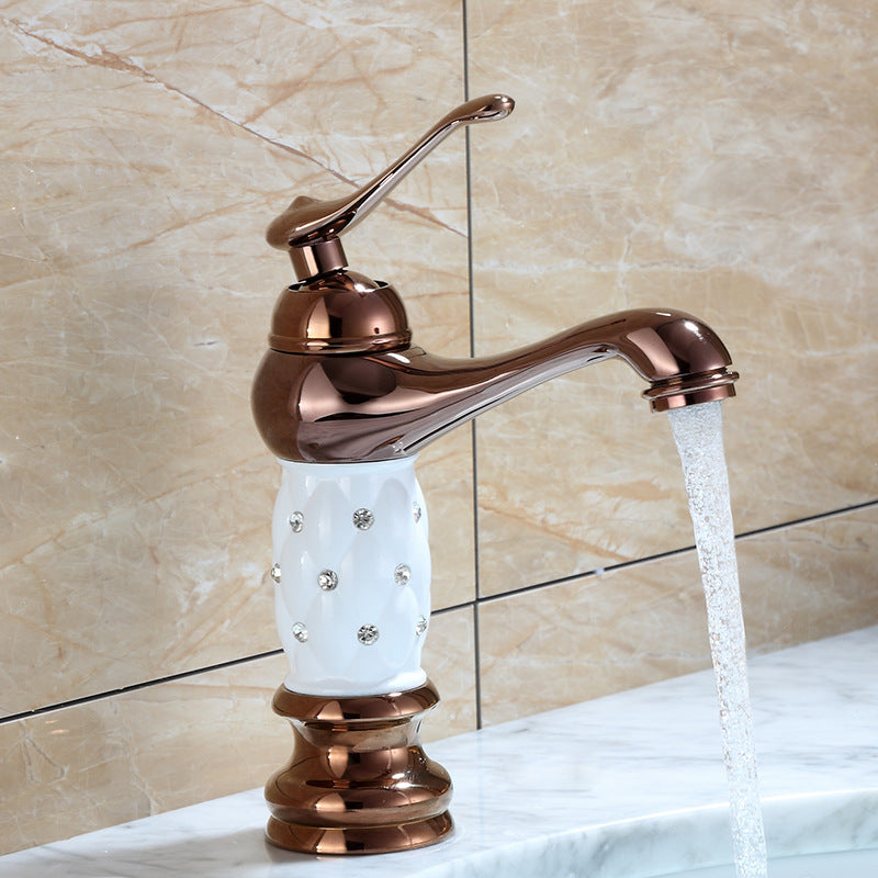 Luxury Vessel Faucet Brass Lever Handles Low Arc Basin Lavatory Faucet