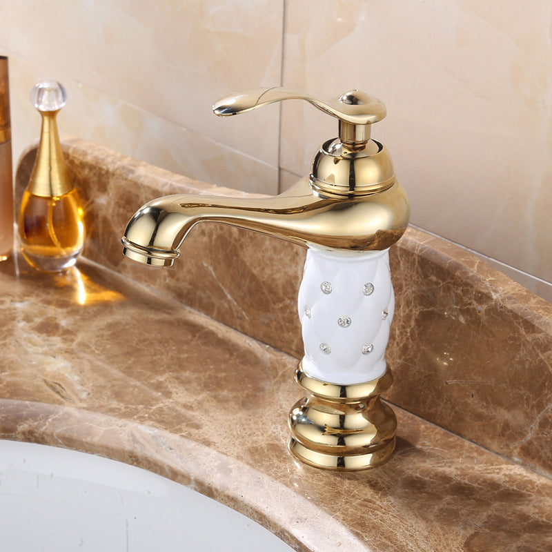 Luxury Vessel Faucet Brass Lever Handles Low Arc Basin Lavatory Faucet