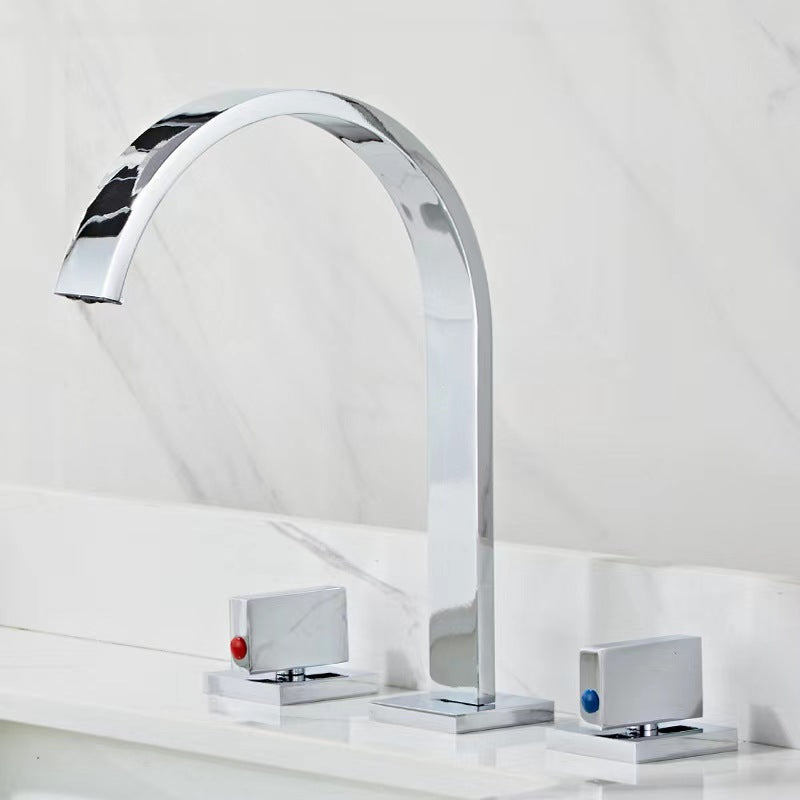 Modern Style Faucet Widespread Faucets with Double Cross Handles