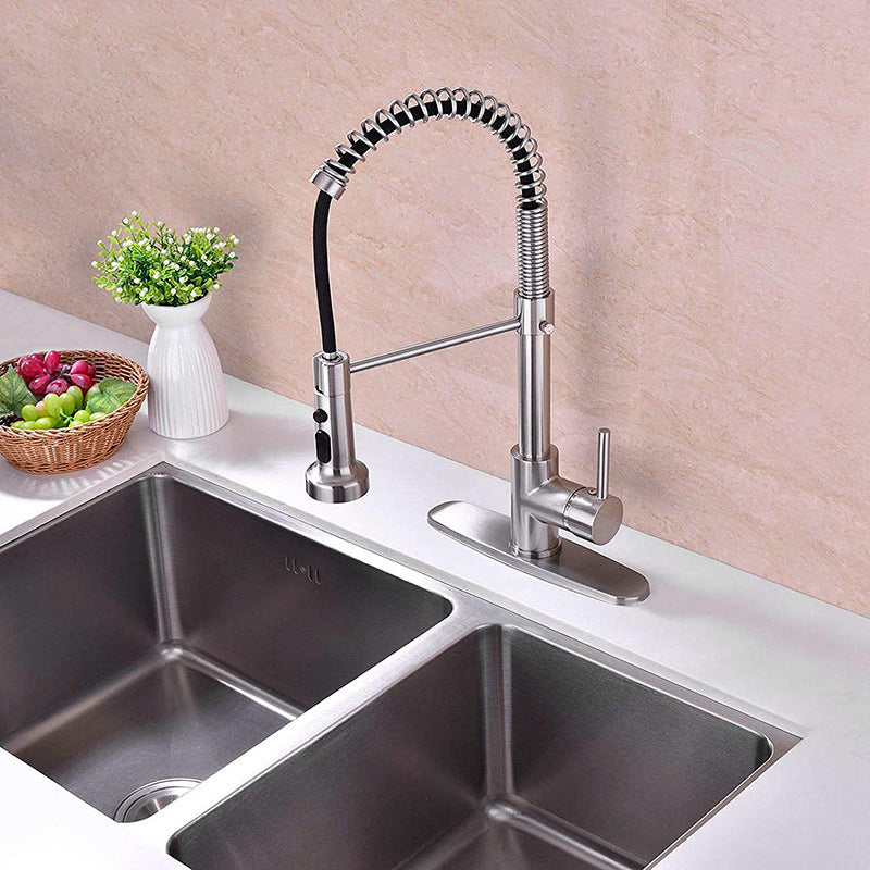 Modern Farmhouse Spring Spout One Handle Kitchen Standard Faucet High Arch Water Filler