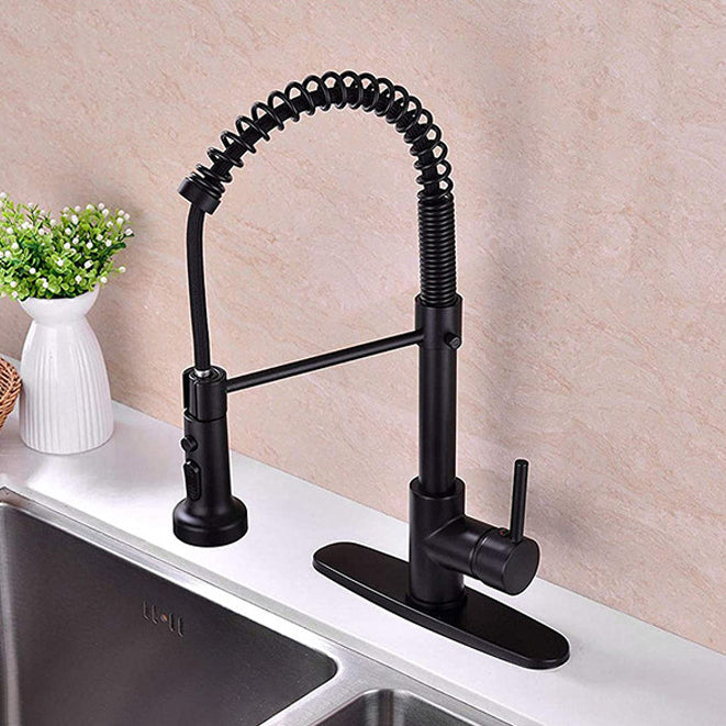 Modern Farmhouse Spring Spout One Handle Kitchen Standard Faucet High Arch Water Filler