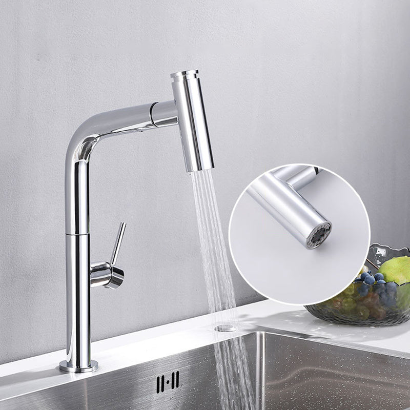 Modern Pull Down Single Handle Kitchen Faucet 1 Hold Faucet with Pull Out Sprayer