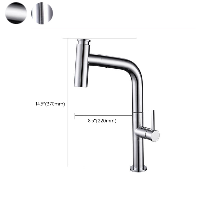 Modern Pull Down Single Handle Kitchen Faucet 1 Hold Faucet with Pull Out Sprayer