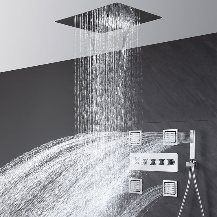 All-copper Concealed Shower Set In-wall Bathroom Minimalist Waterfall Shower