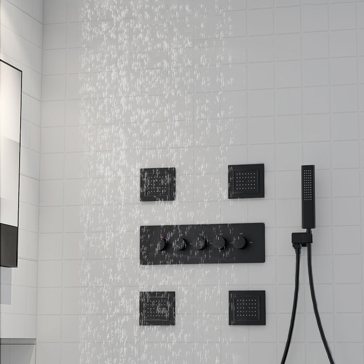 All-copper Concealed Shower Set In-wall Bathroom Minimalist Waterfall Shower