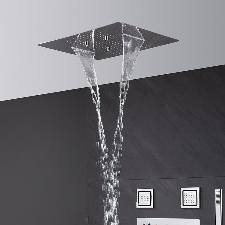 All-copper Concealed Shower Set In-wall Bathroom Minimalist Waterfall Shower