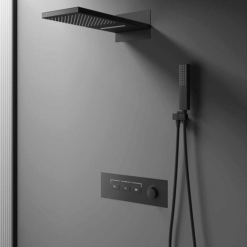 Minimalist Concealed Shower Set Recessed Push Button Wall Diverter