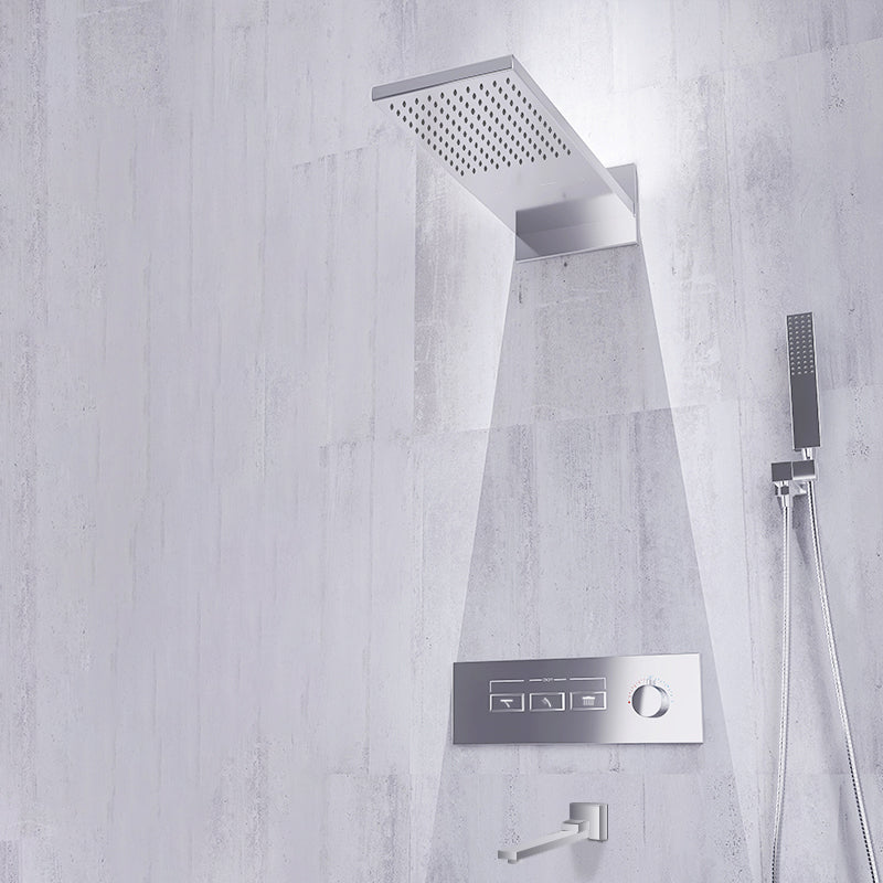 Minimalist Concealed Shower Set Recessed Push Button Wall Diverter