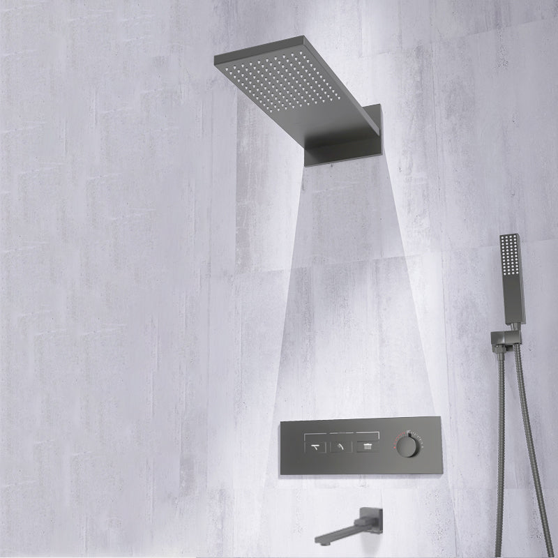 Minimalist Concealed Shower Set Recessed Push Button Wall Diverter