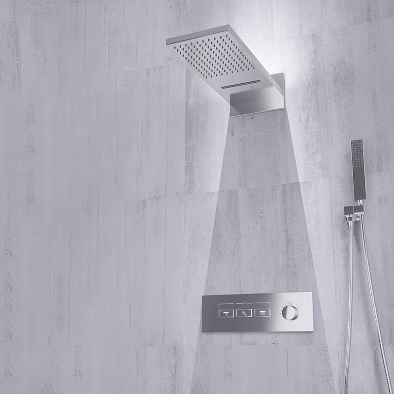 Minimalist Concealed Shower Set Recessed Push Button Wall Diverter