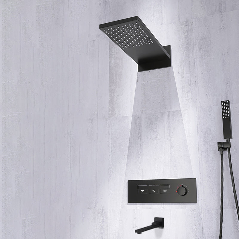 Minimalist Concealed Shower Set Recessed Push Button Wall Diverter