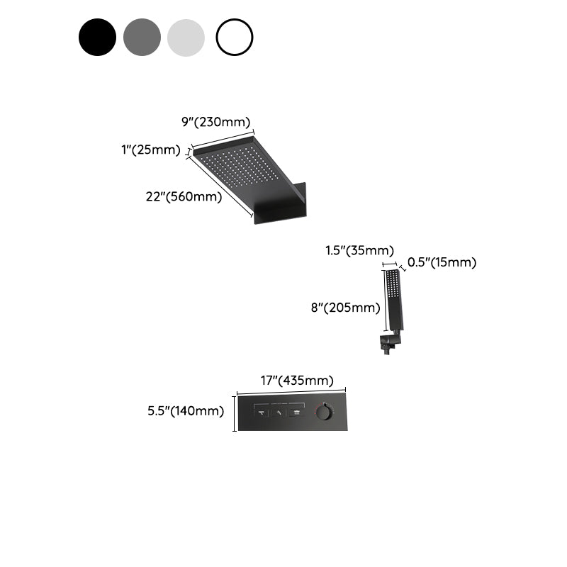 Minimalist Concealed Shower Set Recessed Push Button Wall Diverter